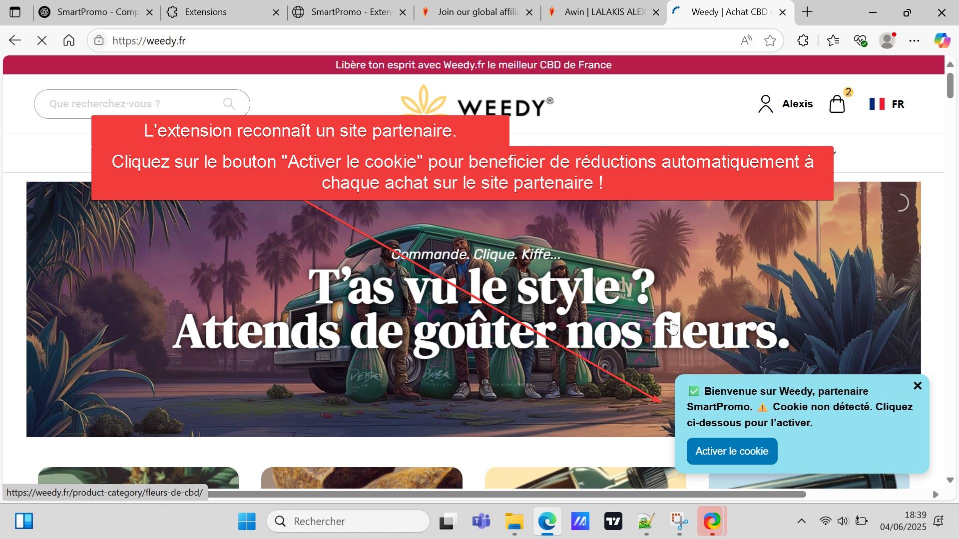 Détection d'un site partenaire